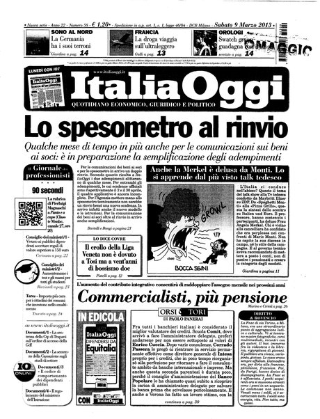 Italia oggi : quotidiano di economia finanza e politica